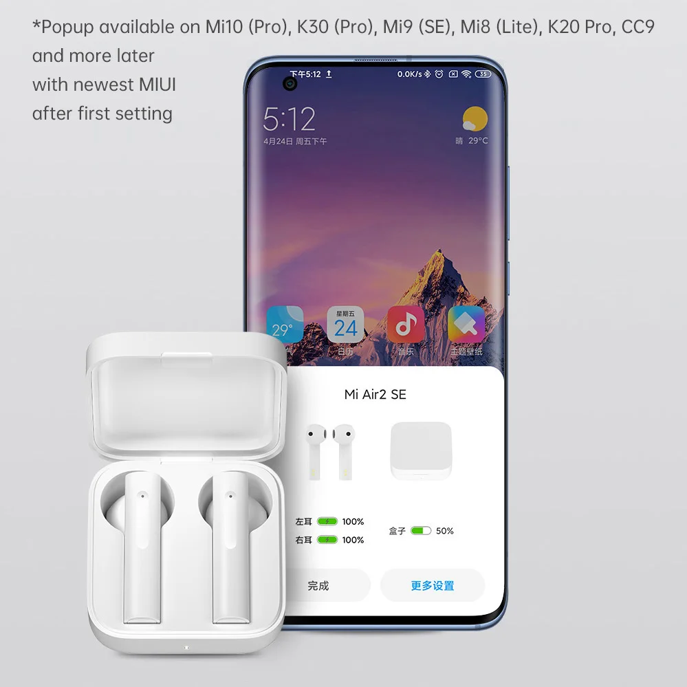 2020 Xiaomi Air2 SE Brezžične Bluetooth Slušalke TWS Mi Res Čepkov AirDots pro 2SE 2 SE SBC/AAC Sinhrono Povezavo Touch Kontrole