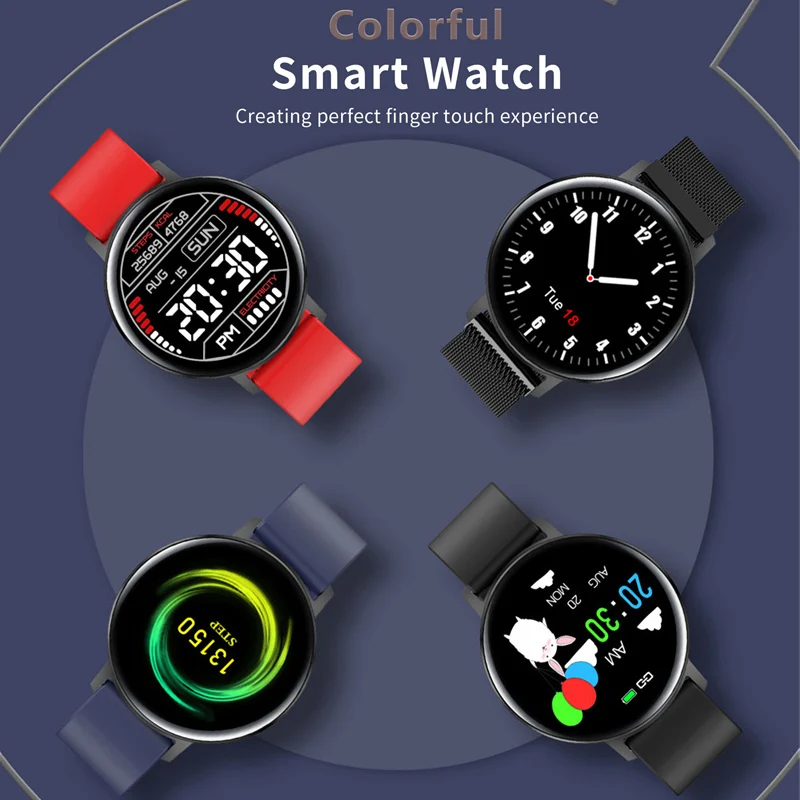 2020 za Pametno Gledati Moški Ženske Poln na Dotik Krog Zaslona IP68 Smartwatch Srčni utrip, Krvni Tlak Monitor Fitnes Tracker Sport Watch