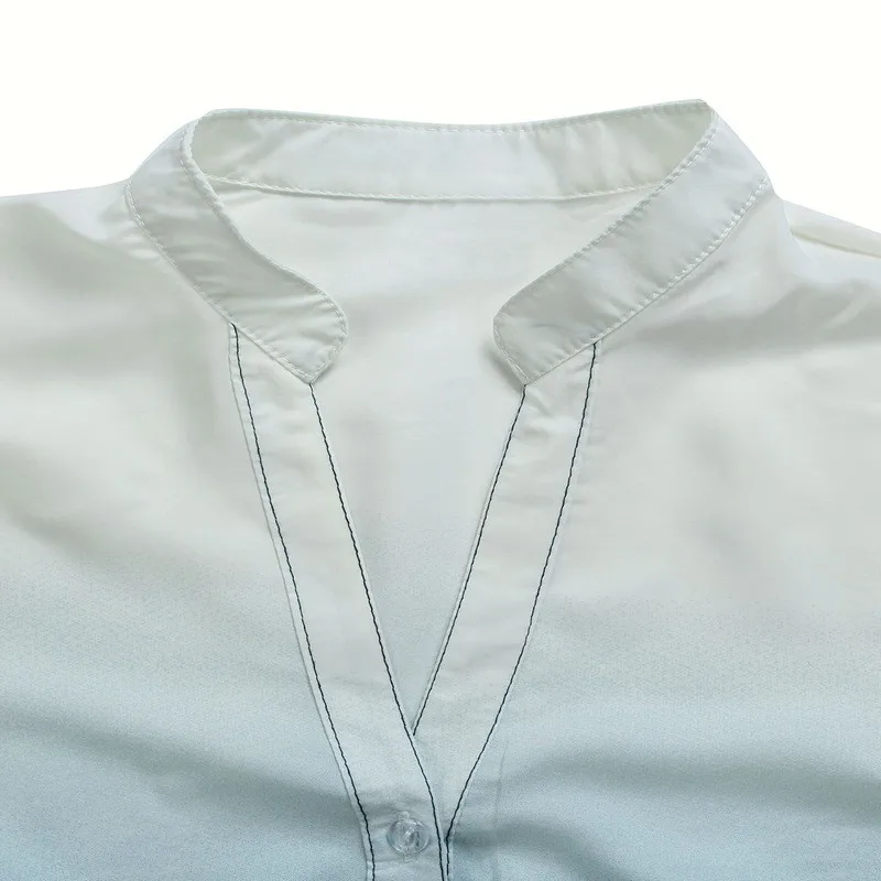 2020 Ženske Bluze z Dolgimi Rokavi Seksi V Vratu Blusas Modne Dame Svoboden Gradient Barvna Majica Gumb Bluzo Vrhovi Plus Velikost XXL