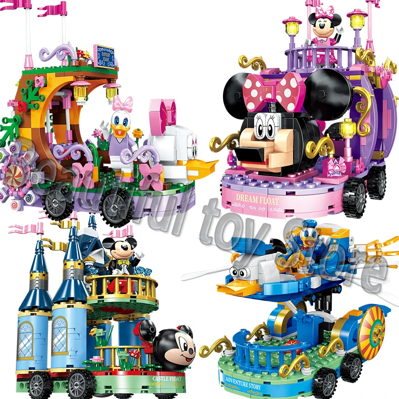 2020new 4in1 Disney Sanje Mickey Minnie Raca Model Gradnik Modela DIY Anime Klasične filmske Igrača Darilo 1025pcs