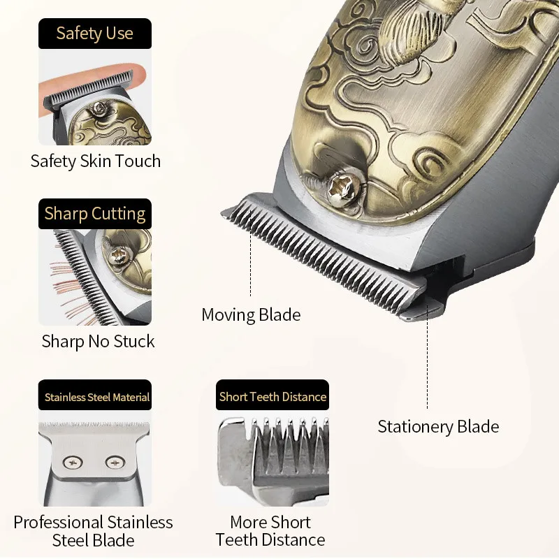 2021 akumulatorski striženje las barber brivnik brado brivnik salon nemoteno obrezovanje nič gapped USB polnilne Za Moške, Rezanje Lase