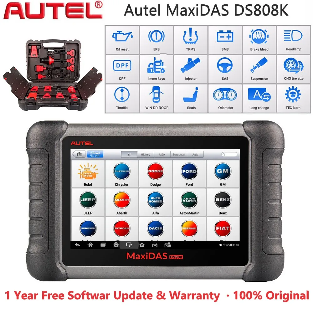 2021 Autel MaxiDAS DS808K Vse Sisteme Avtomobila Diagnostično Orodje, ABS SRS EPB BMS IMMO Olja Ponastavite Diagnostičnih Orodij, Kot DS808 DS708