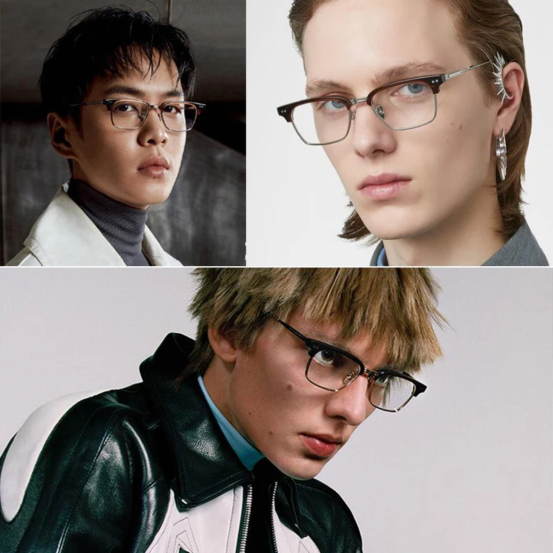 2021 blagovne Znamke titana očal okvir moških kratkovidnost recept oči očala okvirji za ženske korejski modno oblikovanje Kvadratnih očala