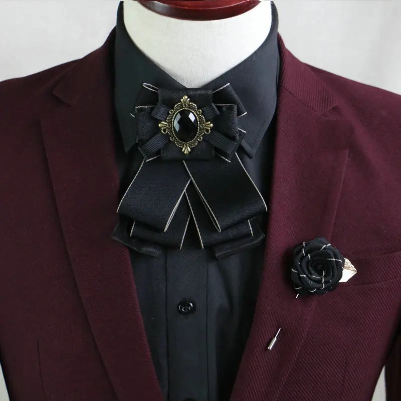 2021 Britanski Moški Svate Elegantna Bowtie Cravat Bowknot Opremo Ženske Kravatni Elastični Trak Nosorogovo Zlitine Trak Lok Kravato