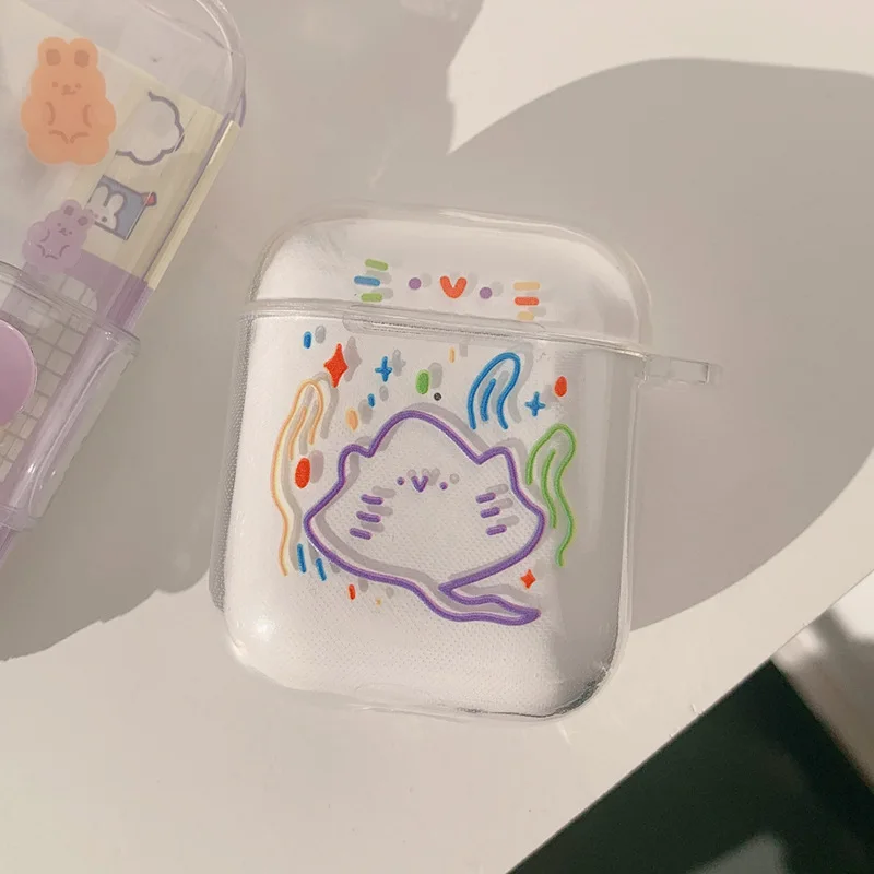 2021 Cartoon Živali Malo Pošast Hudič Ribe Slušalke Primeru Za Apple Airpods 1 / 2 Slušalke Bluetooth Brezžične Slušalke Pokrov