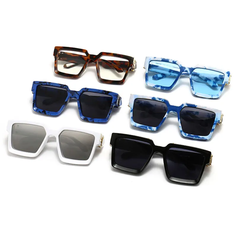 2021 Nov Kvadratni Prevelik sončna Očala Moda Modro Nebo, Bela Barva Očal Aolly Plastična Očala Okvir UV400 Odtenek Vožnje