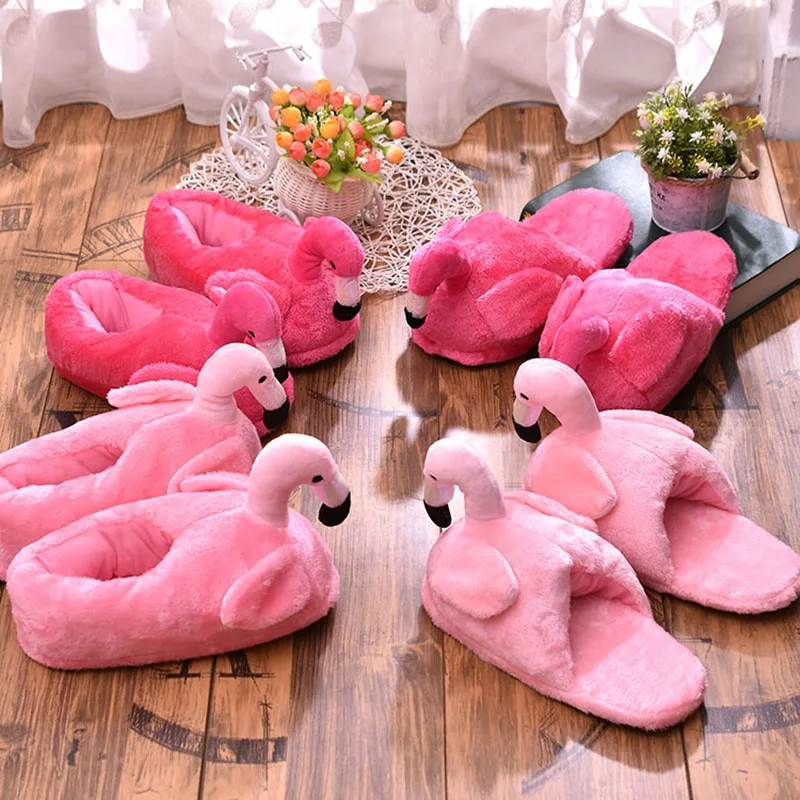 2021 Nov Modni Čevlji Za Zimo Lepo Doma Copate, Čevlje Ženske Flamingo Copate Zabavno Copate Toplo Bombaž Samorog Raca Copate