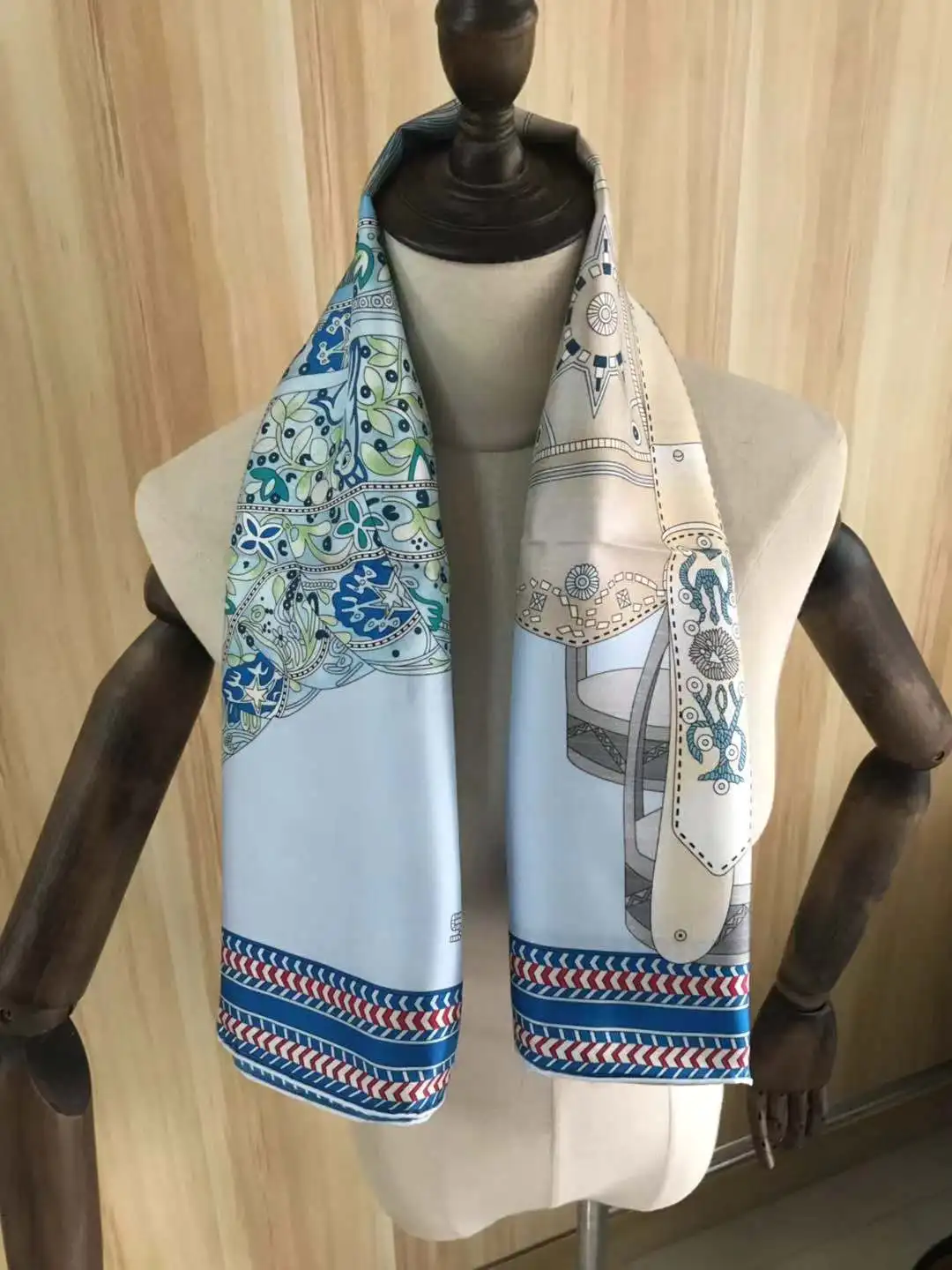 2021 nov prihod moda elegantno klasična modra design svile šal 90*90 cm kvadratni šal keper zaviti za ženske dama dekle