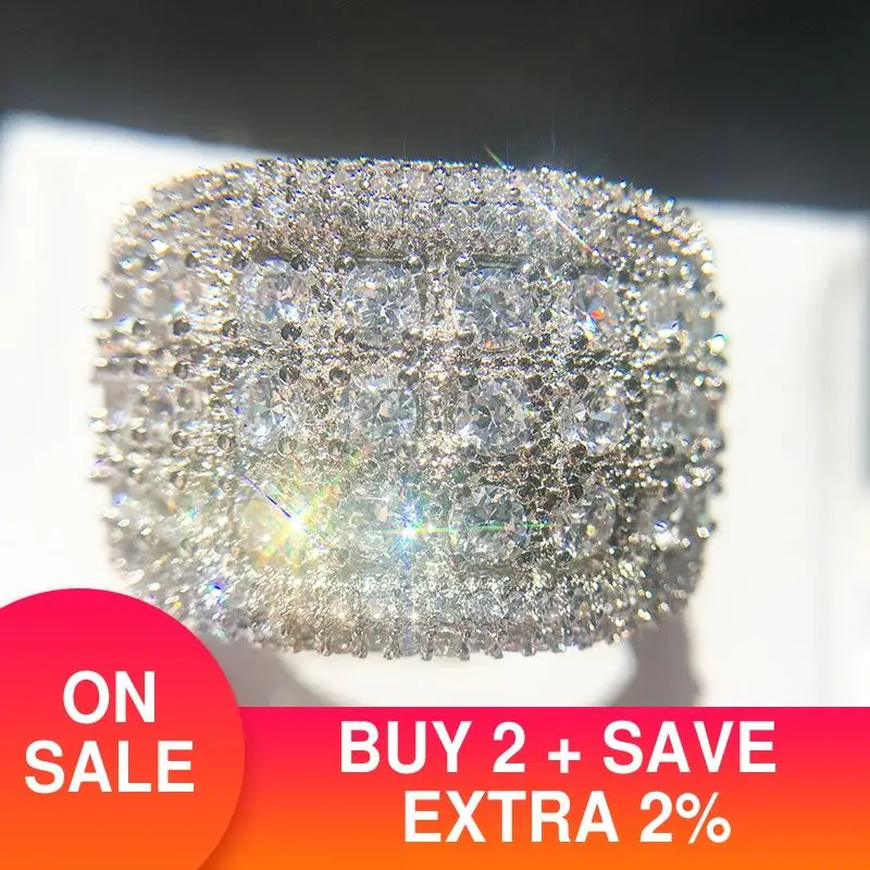 2021 nove luksuzne krog 925 sterling srebro zaročni prstan za ženske lady obletnice, darila nakit večino prodajajo božič R5616