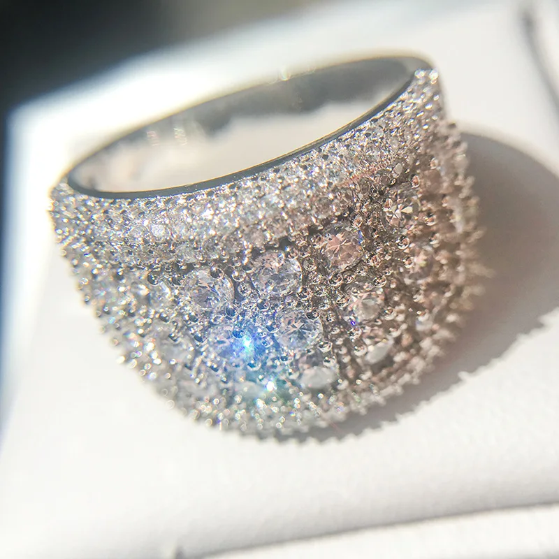 2021 nove luksuzne krog 925 sterling srebro zaročni prstan za ženske lady obletnice, darila nakit večino prodajajo božič R5616