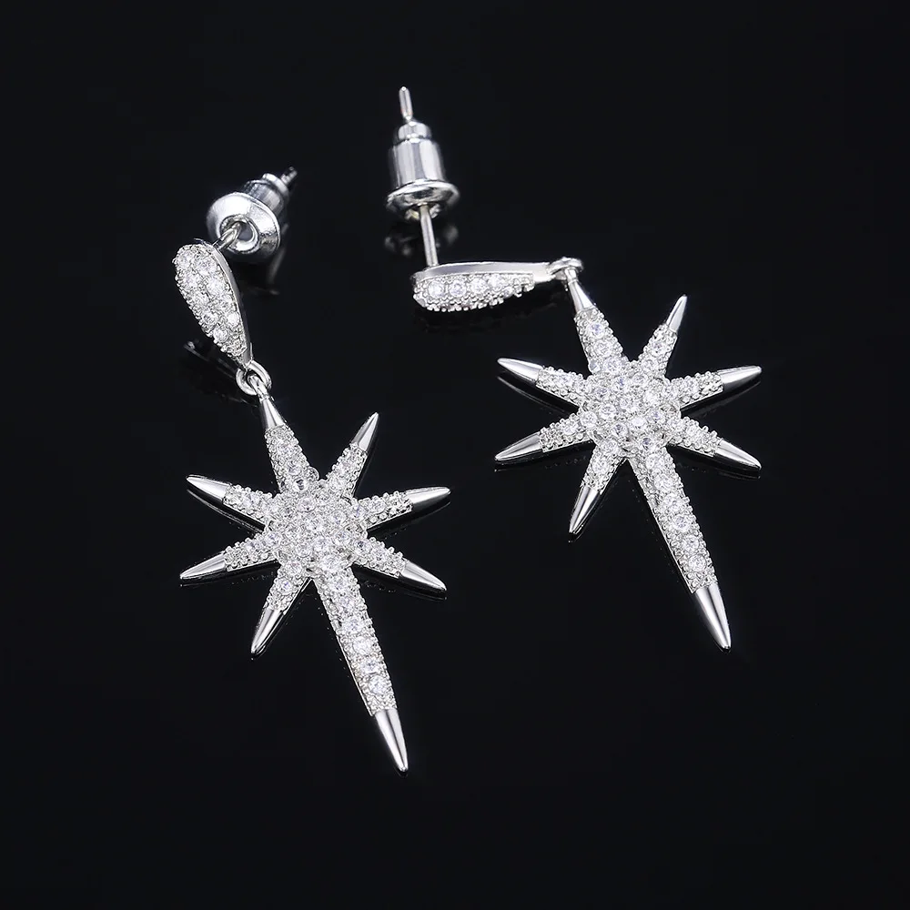 2021 nove luksuzne Zvezde 925 sterling srebrni uhani za ženske, obletnice, darila nakit trgovini moonso E5890