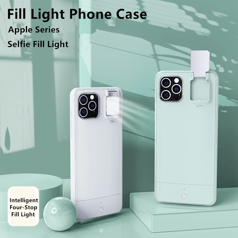 2021 Novo Selfie Fill Light Primeru Telefon Za IPhone 12 12 Pro Pro Max 11 11 Pro X XS XR XS Max Baterije Primeru Pametni Telefon Kritje