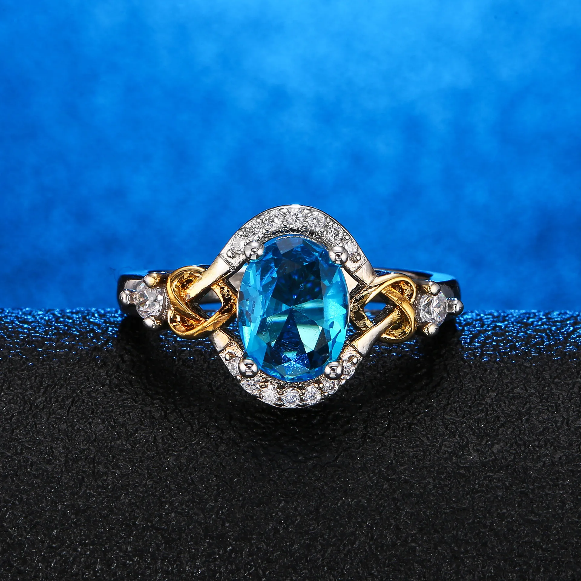 2021 novo zlato srebrne barve ovalne 925 Sterling Srebro zaročni prstan za ženske lady obletnice, darila nakit trgovini R5057