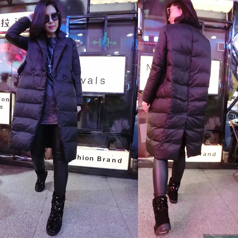 2021 Plus Velikost 6XL Outwear Novi korejski Pozimi Toplo Thicke Bombaž Plašč Dolgo Ohlapno Ženske puhovka Plašč Dvojno zapenjanje Oblačila