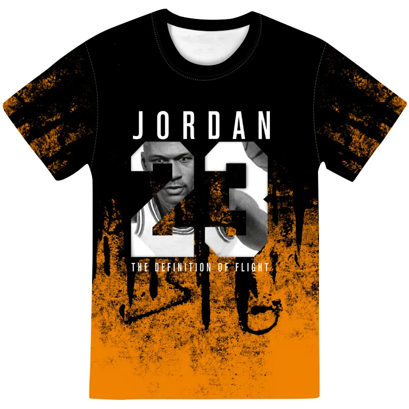 2021 Poletje novo Jordan Človeka 3D Majice s kratkimi rokavi Moški Prikrivanje O-vratu Moda Natisnjeni 23 Hip-Hop Tee Prikrivanje Priložnostne Oblačila Vrh