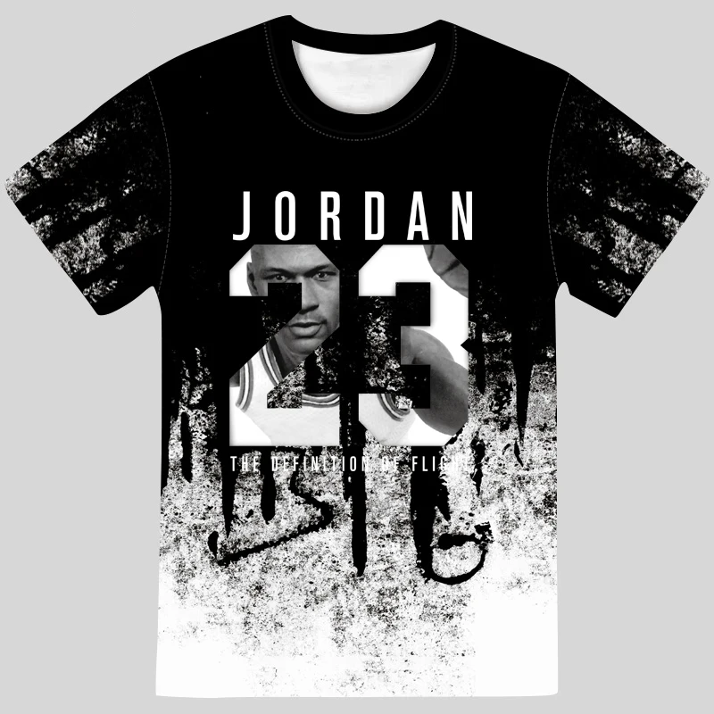 2021 Poletje novo Jordan Človeka 3D Majice s kratkimi rokavi Moški Prikrivanje O-vratu Moda Natisnjeni 23 Hip-Hop Tee Prikrivanje Priložnostne Oblačila Vrh