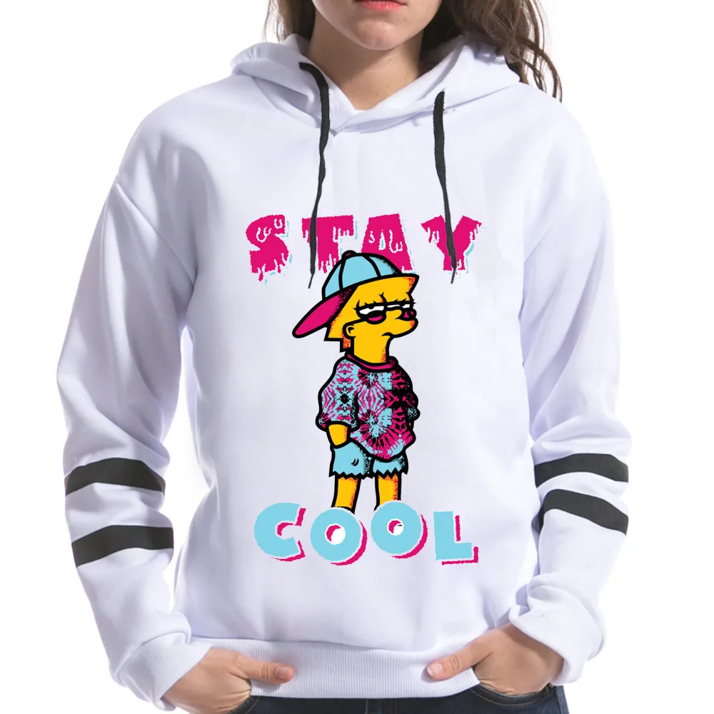 2021 Pomlad Ženske Hoodies XPS Tiskanja Hip Hop Sweatshirts Harajuku Ženski Dolg Rokav Simpsons Hooded