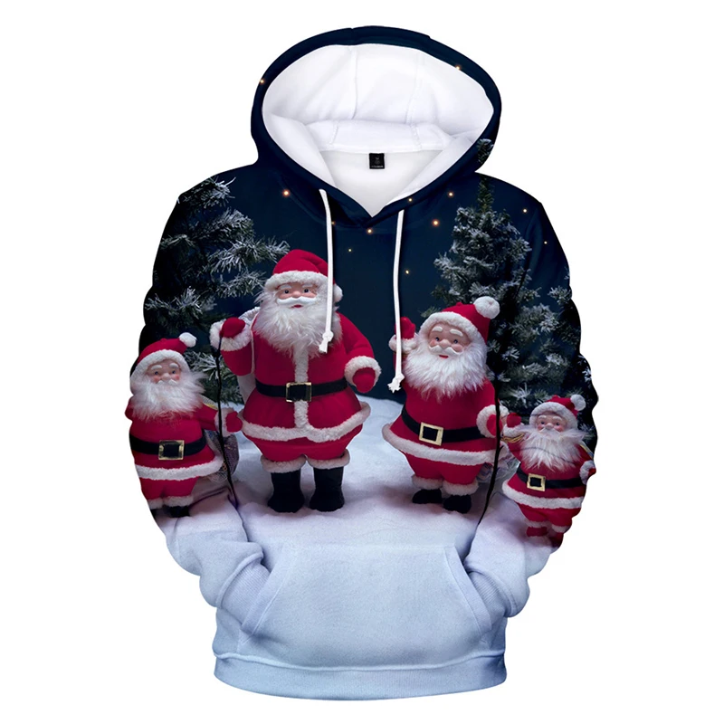 2021 Smešno Božič Elk starec 3D Tie Dye Moški pulover s kapuco Plus Velikost Hombre Sudaderas Con Capucha Majica Neznancu, kar 4XL