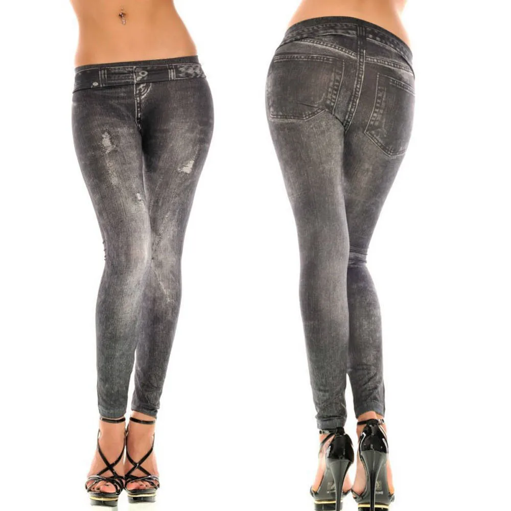 2021 Visoko Elastična Plus Velikost Badycon Dokolenke Ženske Dolge Hlače Poleti Nov Slog Geometrijo Kariran Imitacije Denim Jeans Dokolenice