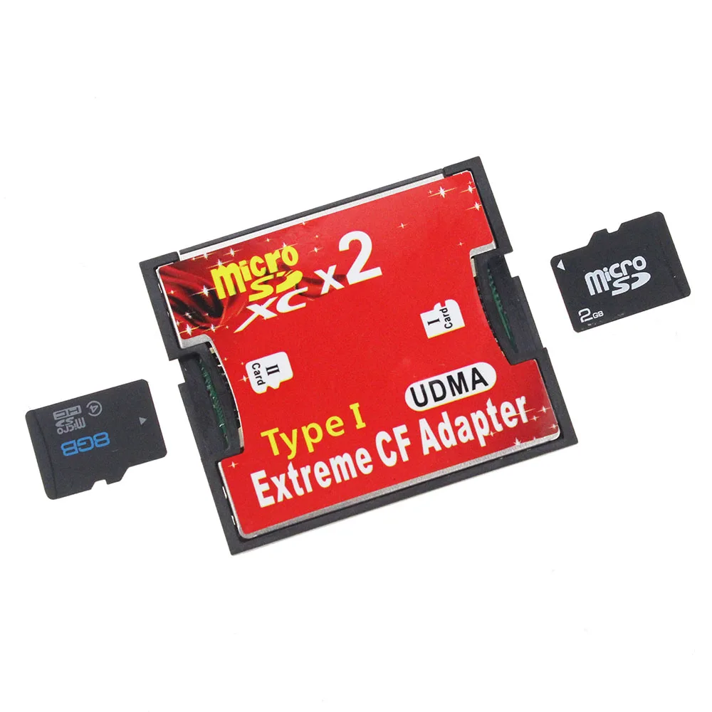 2021Hight Kakovostno Rdeče Dvojno Režo za Micro SD SDHC SDXC TF, da PRIM Adapter za kartico MicroSD do Skrajne Compact Flash Type I Kartice Pretvornik