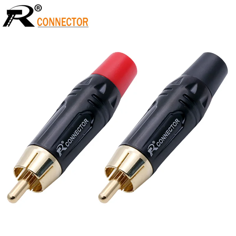 20pcs RCA Priključek Visoke kakovosti RCA moški Priključek predpisovanjem zvočno kartico, črno-rdeča kika zvočnik plug za 7MM Kabel