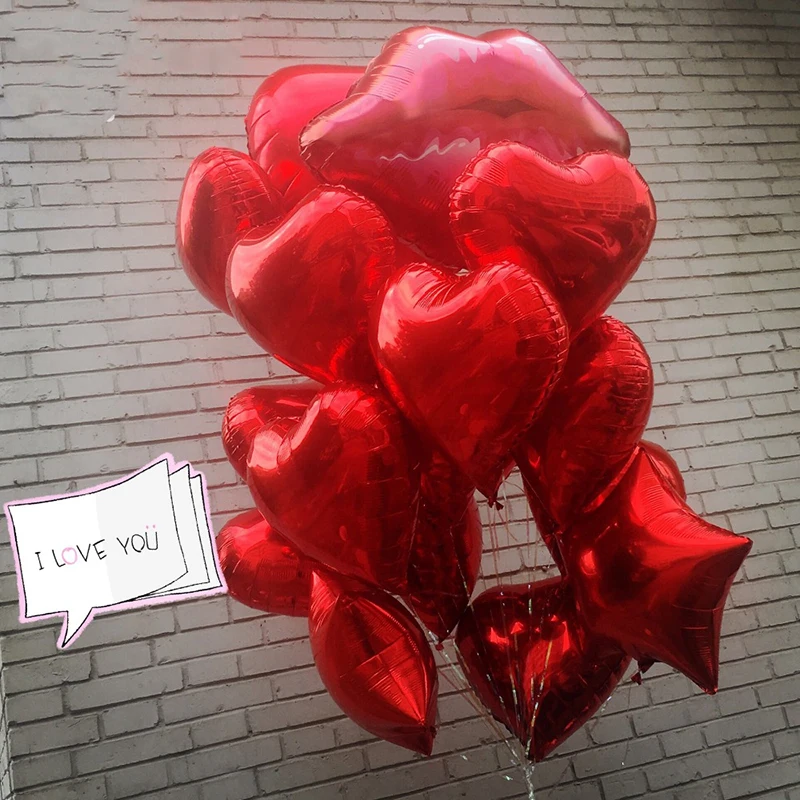 20pcs/veliko 75*75 cm ustnice balone helija, ljubezen globos rose rdeče ustnice balon za Valentinovo poljubi me folija balon poroko dekor