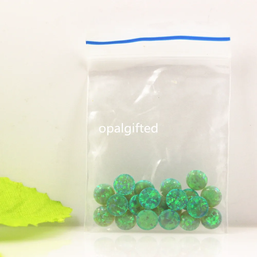 20pcs/veliko Veleprodajno ceno Brezplačna Dostava za 6 mm Sintetičnih Opal Ravno Zadnji Krog Chrysoprase Opal Svoboden Ogenj Opal Kamen za DIY nakit