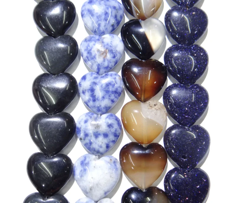 20x20mm Naravnih Quartz crystal Agates Opalite kamen turquoises srce Kroglice za DIY Nakit, Izdelava ogrlico, obesek 10pcs sklop