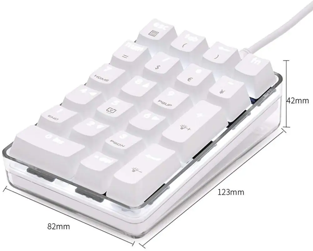21-Vnesite Številko Pad Mehanske Numpad USB Žična Številčna Tipkovnica z Belo Osvetlitvijo Numpad za Prenosni računalnik Namizni Računalnik RAČUNALNIK Odobreno