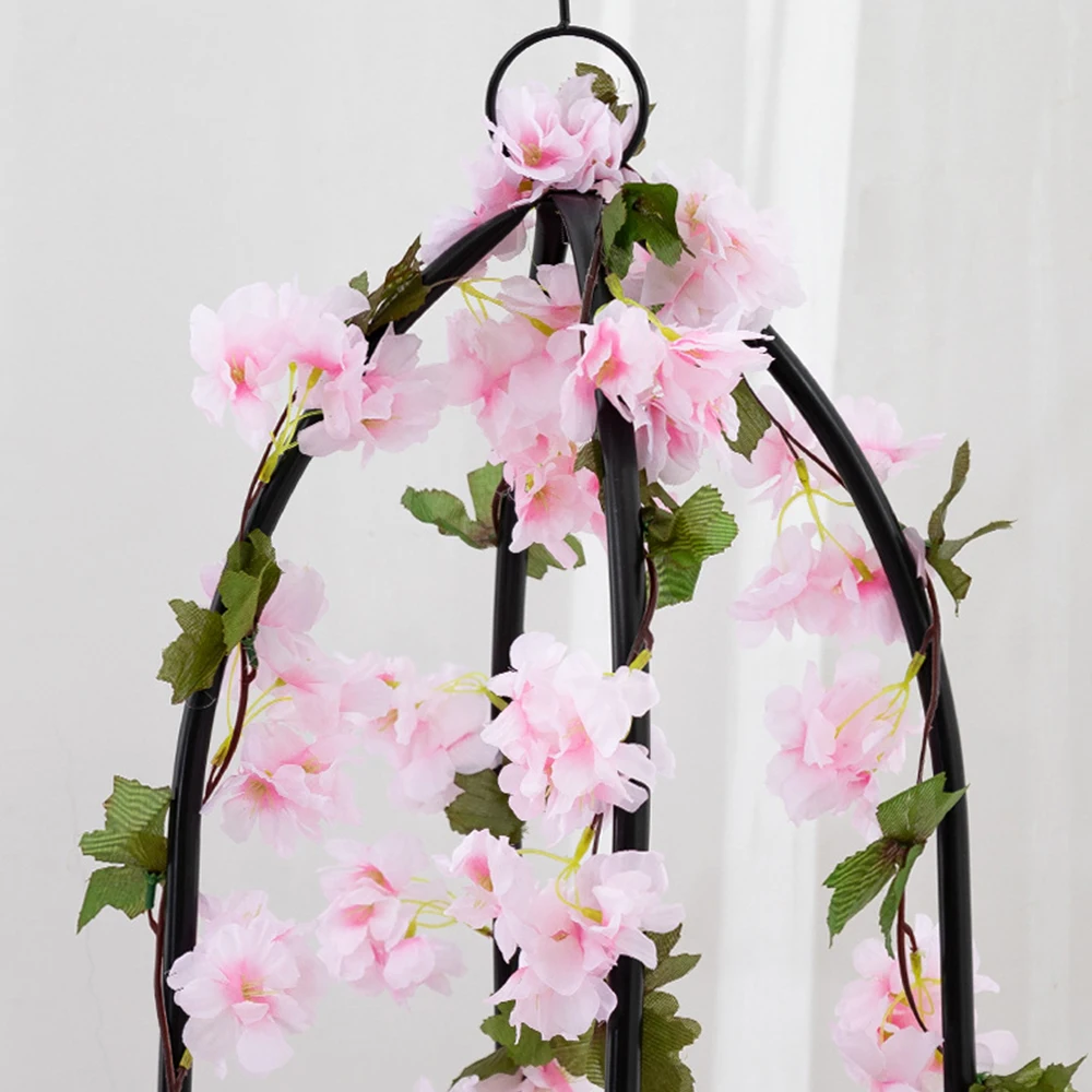 210 CM Umetno Cvetje Garland Umetne Rastline Ivy Venec Svile Sakura Češnjev Cvet Ponaredek Trto RattanWall Poroko Dekor