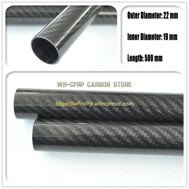 22 mm ODx 19 mm ID Ogljikovih Vlaken, Cev 3k 500MM Dolgo (Roll Zavit) ogljikov cevi , s ogljikovega polne, Japonska 3 k izboljšanju materiala