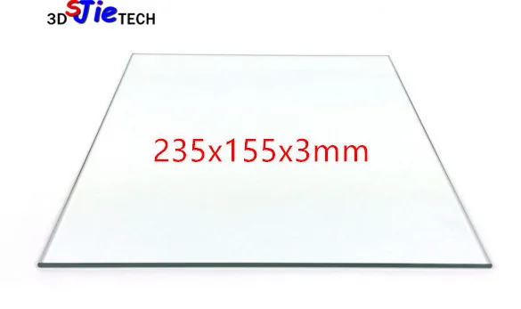 235x155x3mm Flashforge 3D tiskalnik deli greti posteljo borosilicate stekleno ploščo za Flashforge Sanjač, Pro in Ustvarjalec