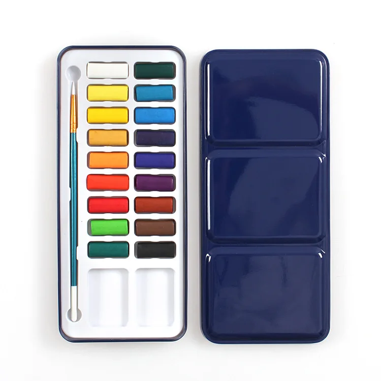 24 Barv Solid Akvarel Barve Nastavljanje Prenosne Črpanja Vode Čopič Za Akril Umetnosti Slikarstva Dobave