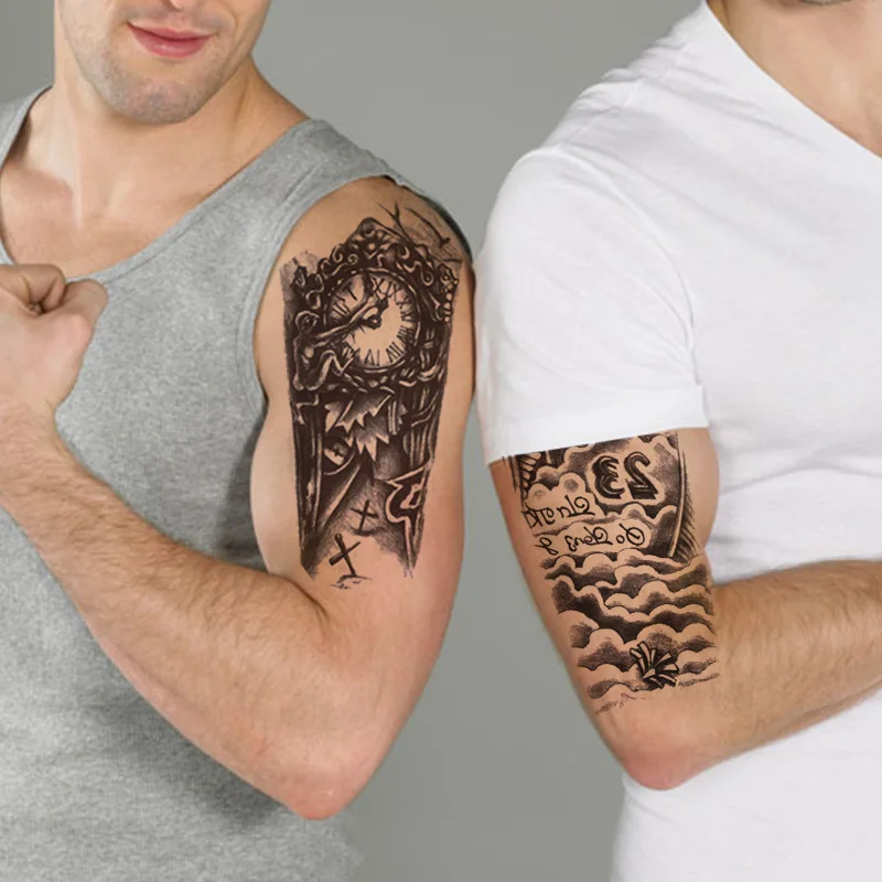 24 Listov Nepremočljiva Body Art Tattoo Nalepke Lep Tatouage Bleščice Black Začasno Flash Henna Tetovaže Za Moški Ženske
