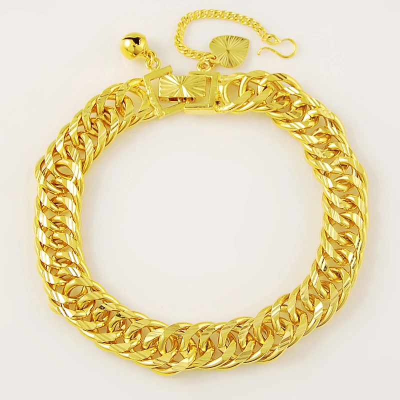 24k gold GP 9 mm povezavo verige Zapestnica bangle za moške 19 cm,rumeno zlato barvo, je nakit za moške,MODNI moška zapestnica