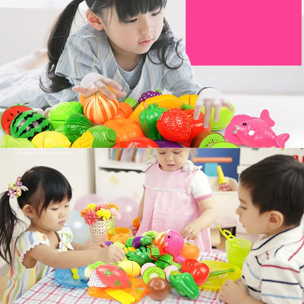24pcs/veliko Otrok, ki se Pretvarjajo Vlogo Igrajo Hiša Igrača za Rezanje Sadja, Plastična Zelenjava Hrane Kuhinja Otroška Klasična Otroci Izobraževalne Igrače