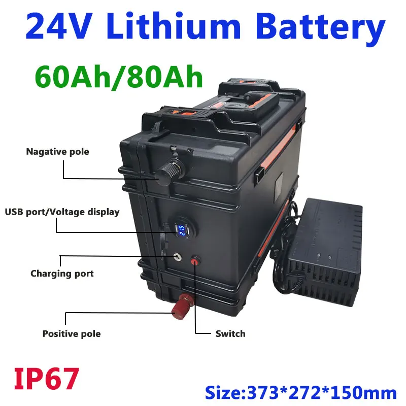 24V 80Ah li litij-ionske baterije z BMS za Mobilnost backup moč golf voziček RV doma ZRSZ adria avtodomi+10A polnilnik