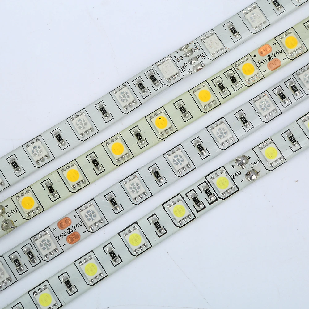 24V LED trak 5050 Nepremočljiva Prilagodljiv vrv svetlobe, 5m 300leds Hladno toplo bela / modra / rdeča / zelena / rumena /RGB led trak SMD5050