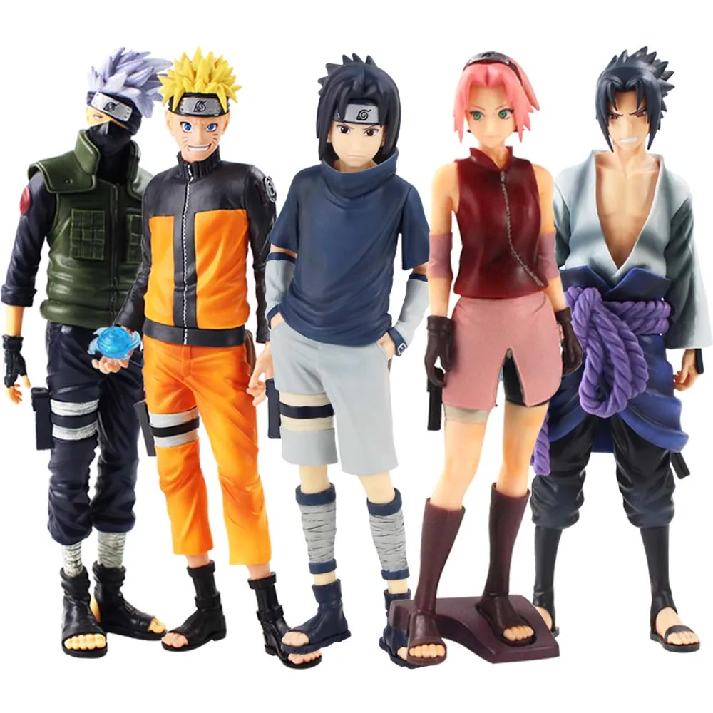25-28 cm Anime Naruto Številke Grandista Shinobi Odnose Naruto Sasuke Kakashi Sakura PVC Dejanje Slika Zbirateljske Model Igrače