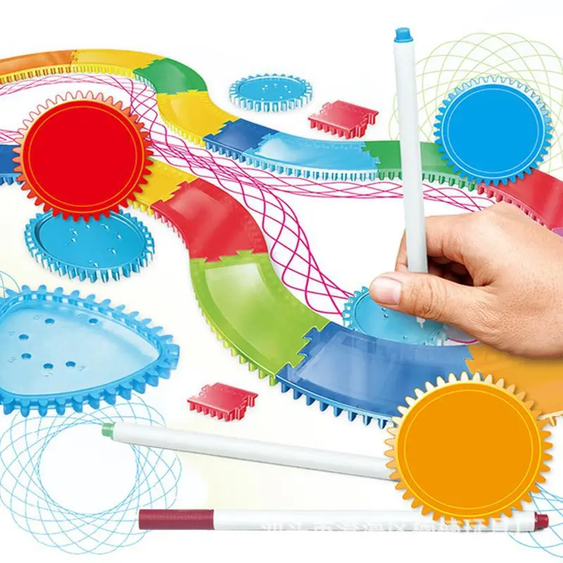 25/30PCS Spirograph Risanje Igrače Geometrijske Vladar Tin Set Pripravi Spirala Modelov Pomična Prestav & Kolesa Pripravi Izobraževalne Igrače