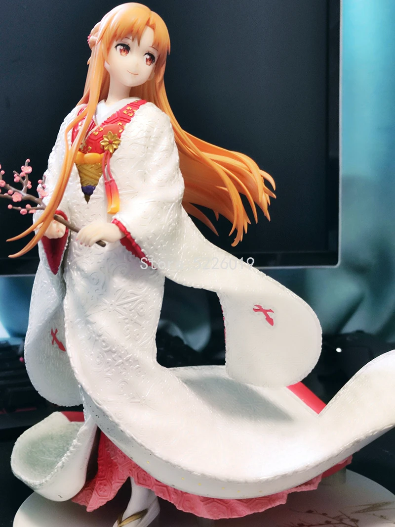 25 cm Japonski Anime F:NEX Sword Art Online Alicization Asuna Shiromuku PVC Dejanje Slika Igrača Seksi Dekle Odraslih Zbirka Model