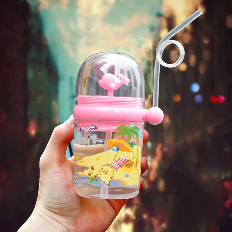250 ML steklenica za Vodo steklenico Mleka za Dojenčke Pokal Otroci Učijo Hranjenje Slame Sok Pije Malo za Otroka, da Igra Kit Pršila Voda