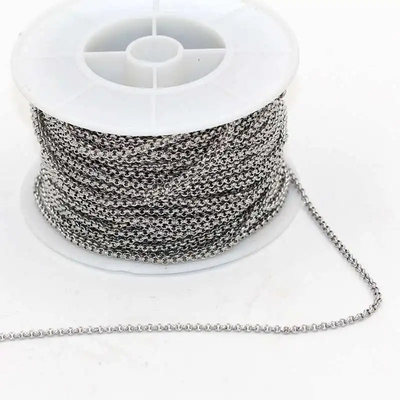 25m/roll Exquisitely iz nerjavečega jekla povezavo verig za DIY ogrlica Nakit dodatki