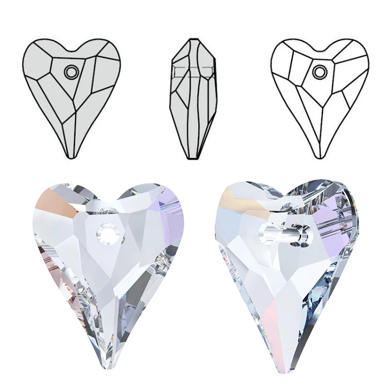 27mm 8pcs/paket kristalno Divje Srce Obesek Avstrija stekla srce obliko kroglice nosorogovo za Nakit, izdelava Ogrlice Uhani DIY