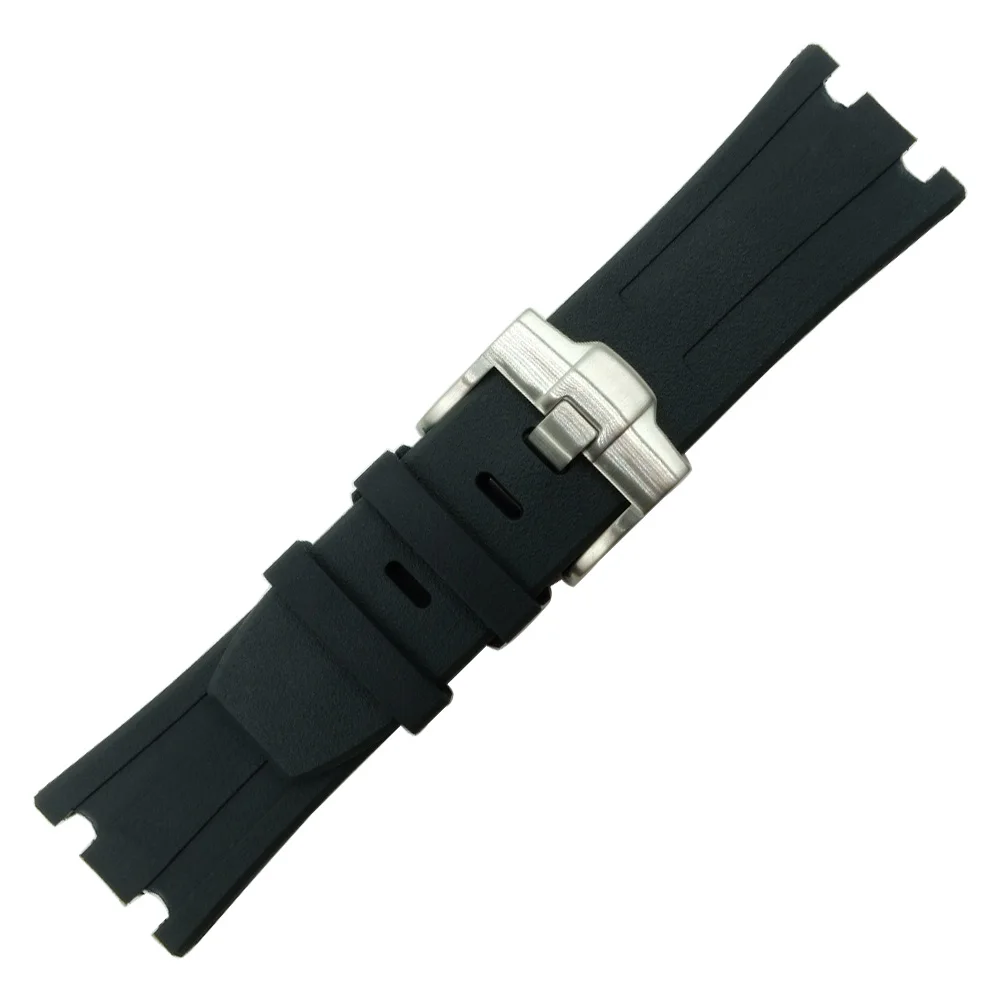 28 mm, črna nepremočljiva narave silikona moške športne watch pašček za AP pazi za Audemars DIY zamenjati