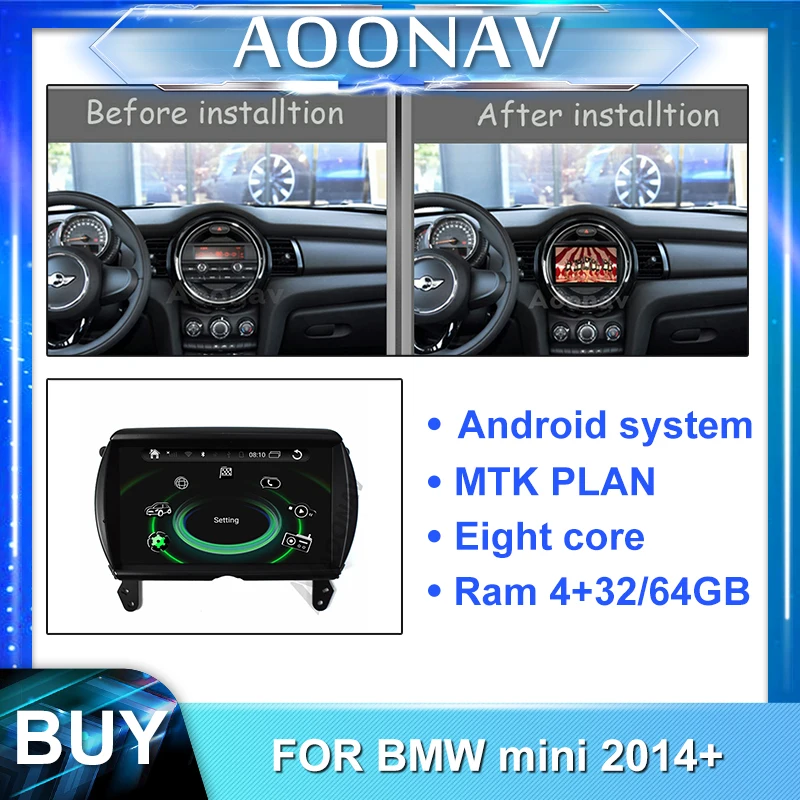 2din android avto radio predvajalnik za-BMW mini+ avtomobilski stereo sistem autoradio, zaslon na dotik, GPS navigacijo, 8 core