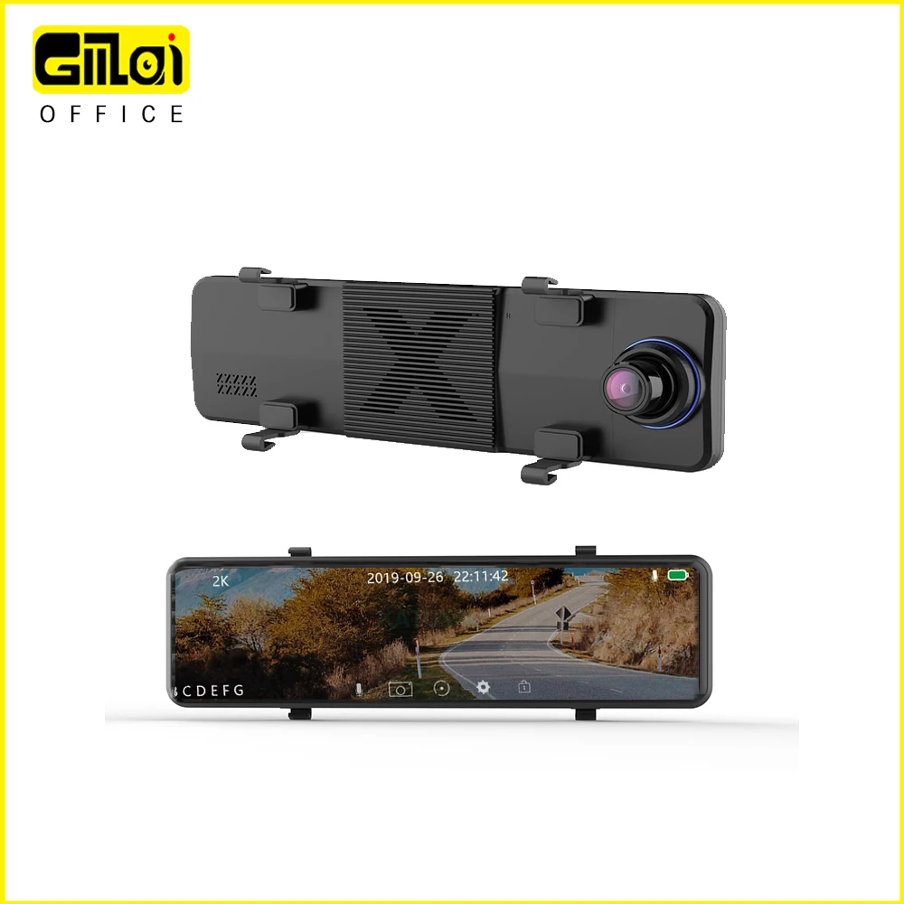 2K Avto Kamera Dash Cam Video Snemalnik Avto Dvr Ogledalo 2 V 1 Črna Škatla Pogled od Zadaj Snemanje Dashcam Registrar 11 Palčni IPS Zaslon