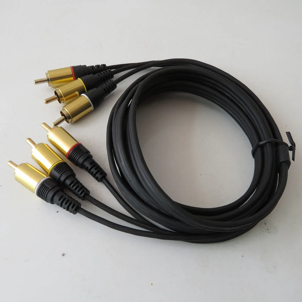 2meter 6 3RCA, da 3RCA avdio kabel pozlačeni