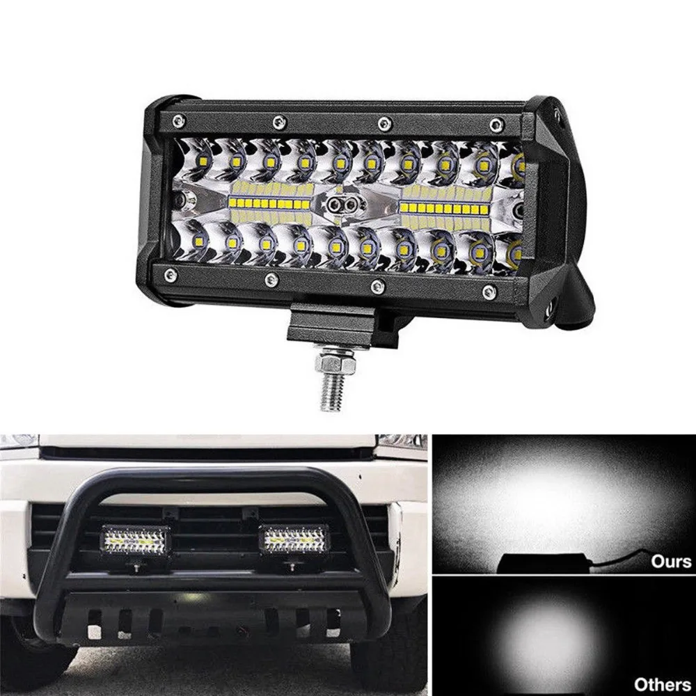 2pcs 7inch 120w LED Luči Bar combo žarek LED Luči Vozne Luči, vodoodporna Led Delo meglenke za Tovornjak Avto ATV SUV