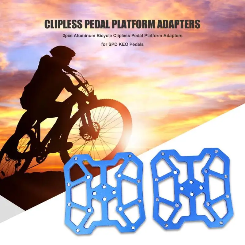 2pcs Aluminija Kolesa Clipless Pedal Platformo Adapterji za SPD KEO Pedala Kolesarske Opreme